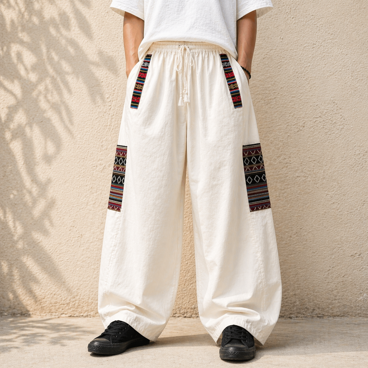 Pahadi Boho Pants - Cream