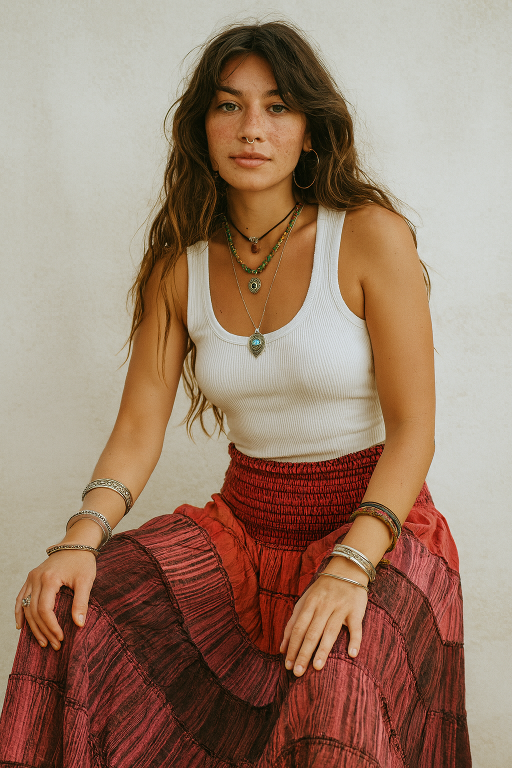 Boho Skirt - Sangria