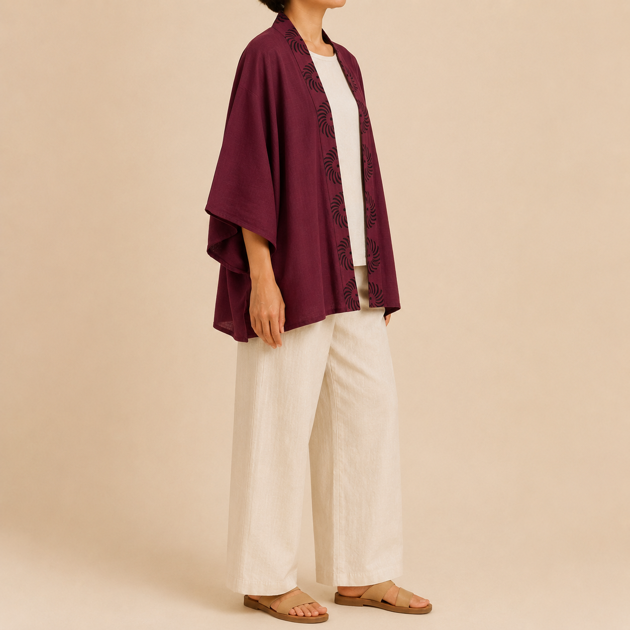 Arika Cotton Shrug- Berry Wine