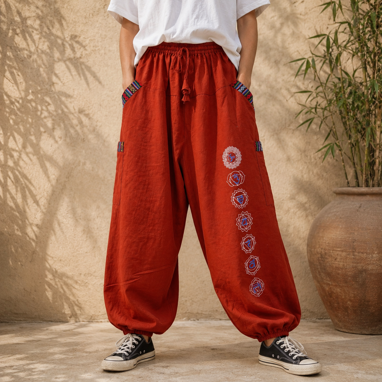 Pahadi Chakra Pants - Rust Orange
