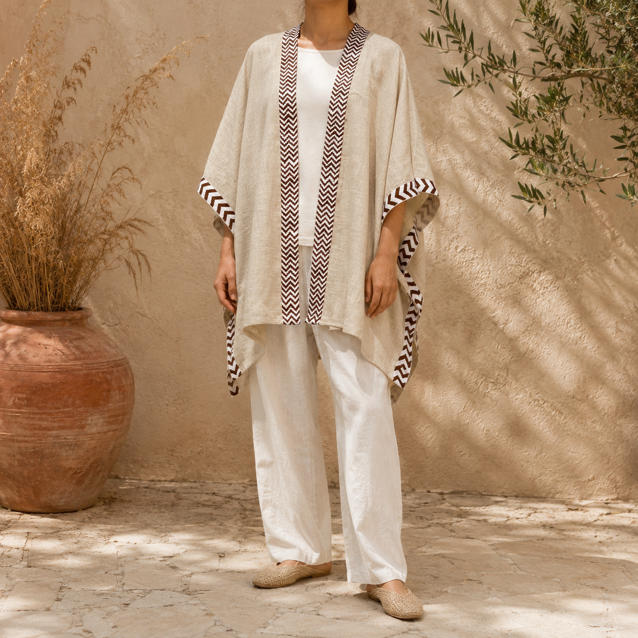 Karwaan Cotton Shrug - Warm Cream