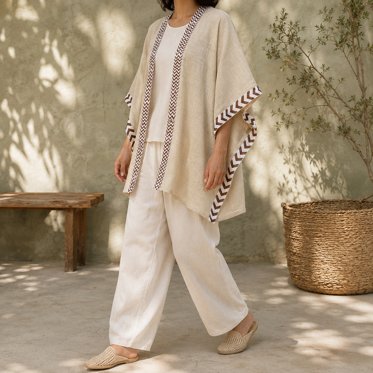 Karwaan Cotton Shrug - Warm Cream