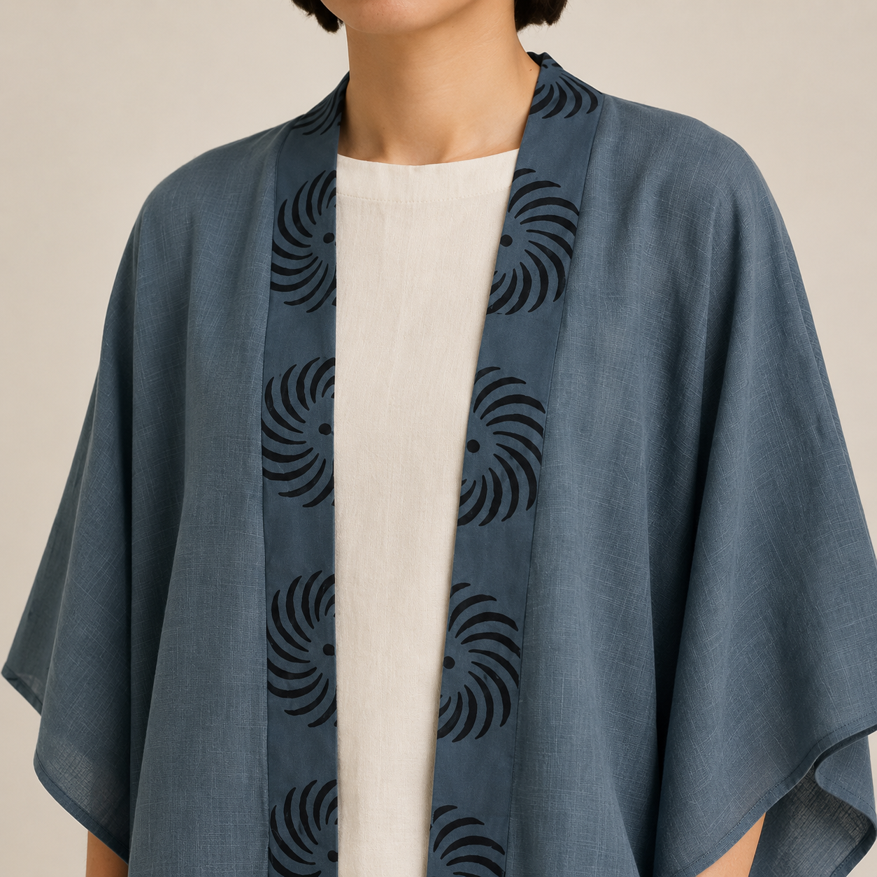 Arika Cotton Shrug- Teal Blue