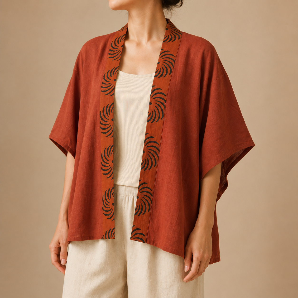 Arika Cotton Shrug- Rust Orange