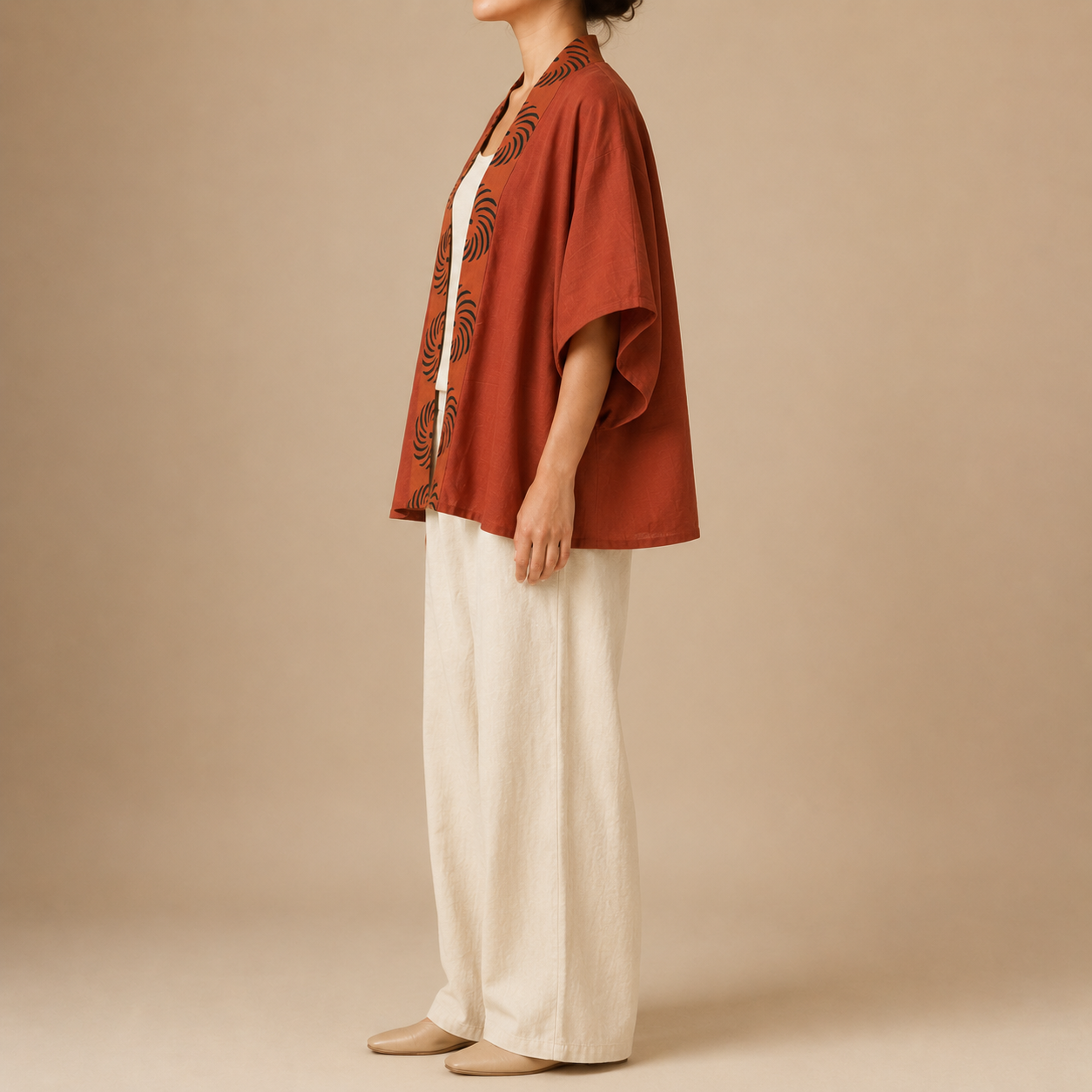 Arika Cotton Shrug- Rust Orange
