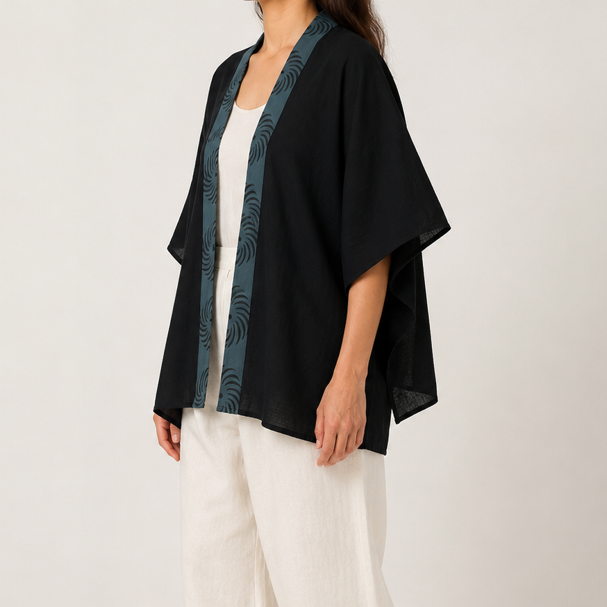 Arika Cotton Shrug- Midnight Black