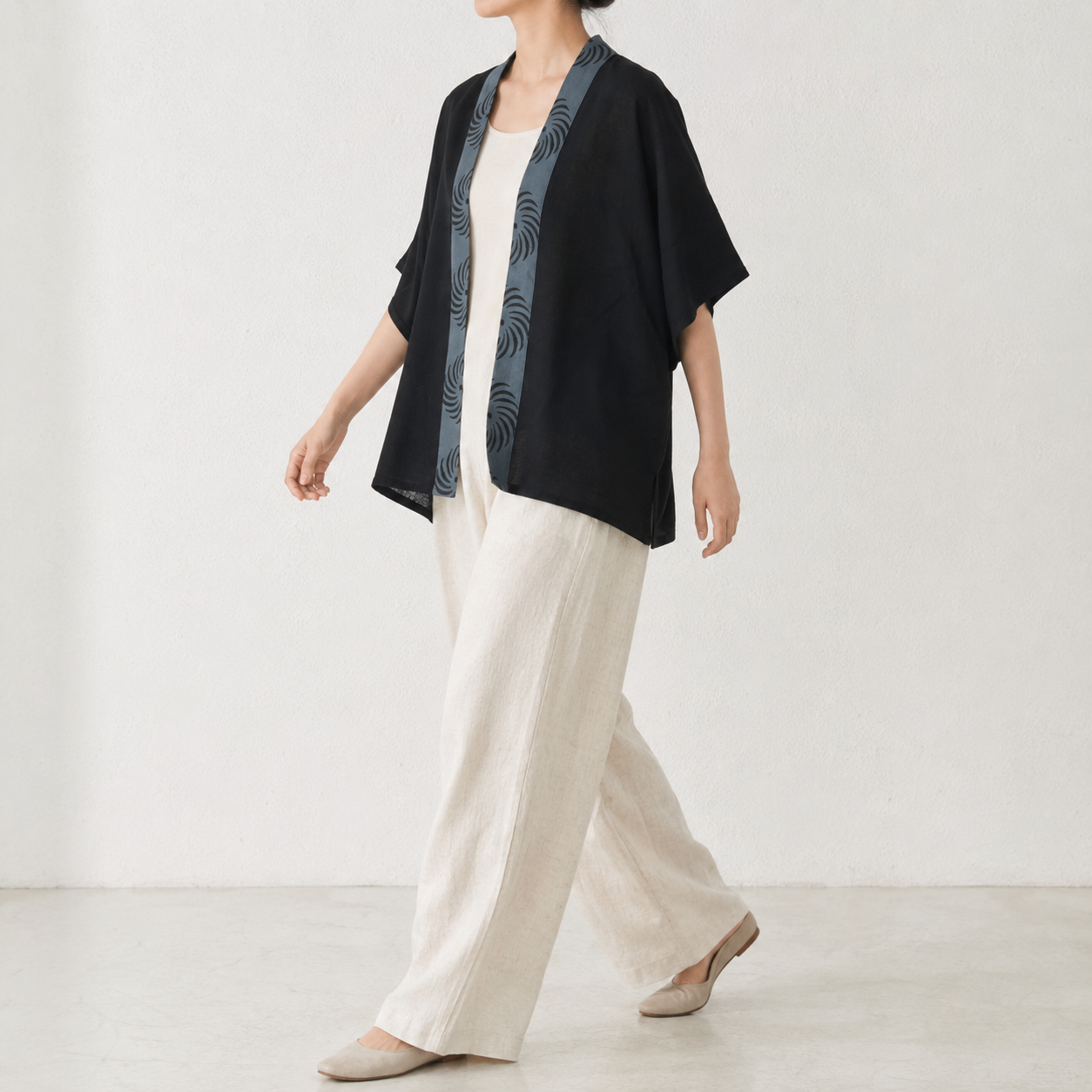 Arika Cotton Shrug- Midnight Black