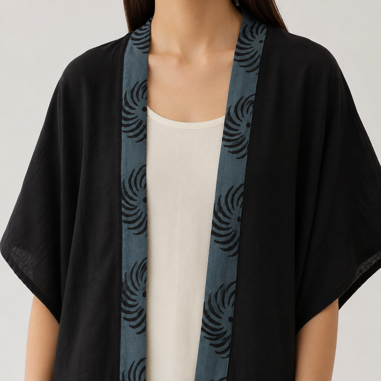 Arika Cotton Shrug- Midnight Black