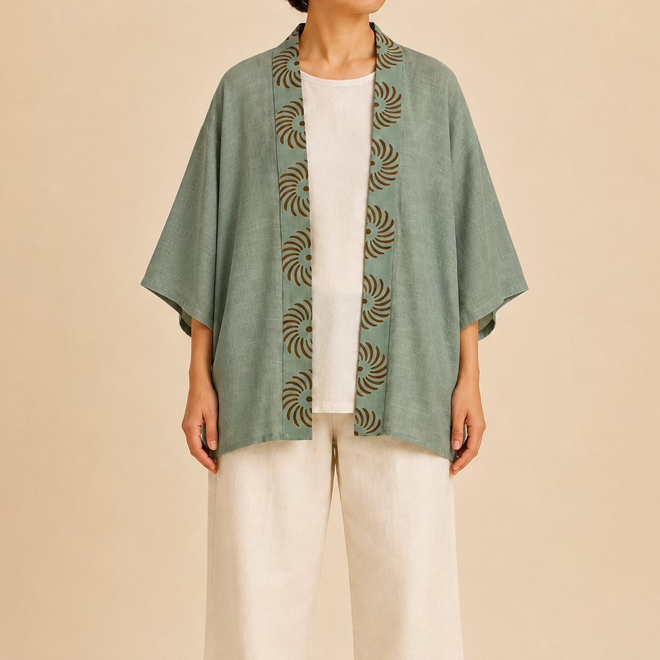 Arika Cotton Shrug- Sage Green