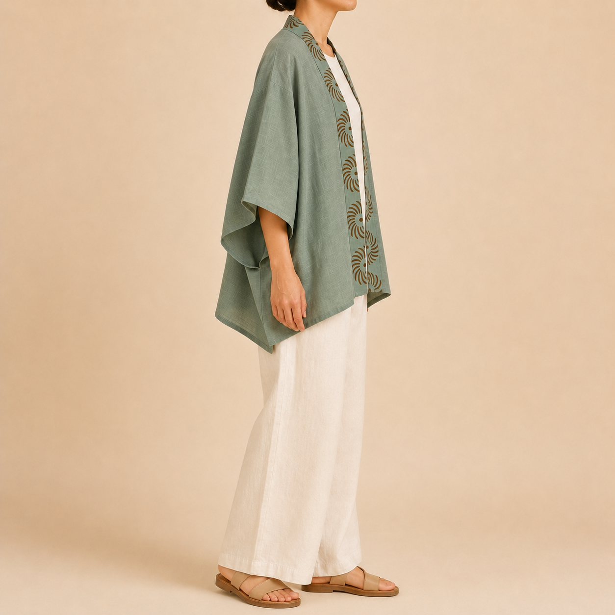 Arika Cotton Shrug- Sage Green