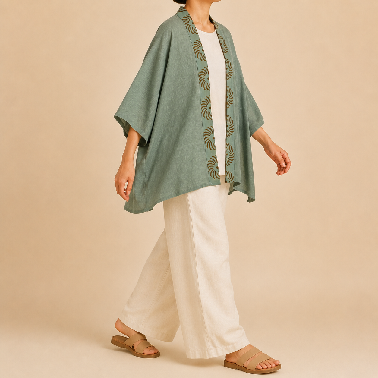 Arika Cotton Shrug- Sage Green