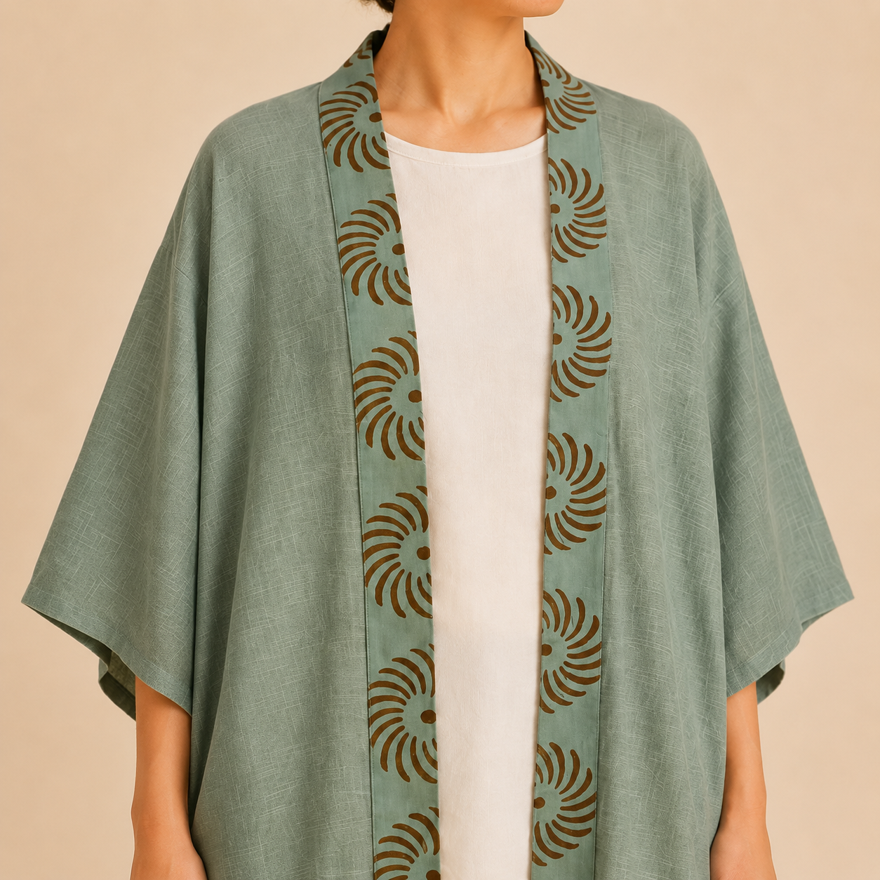 Arika Cotton Shrug- Sage Green