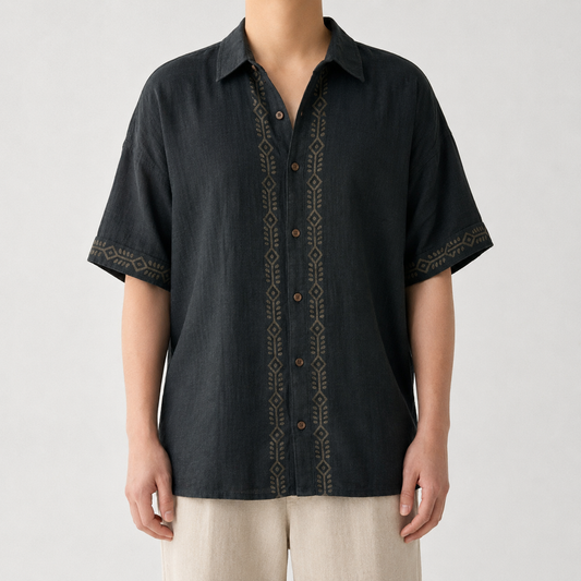 Rahgir Cotton Unisex Shirt 2.0 - Black