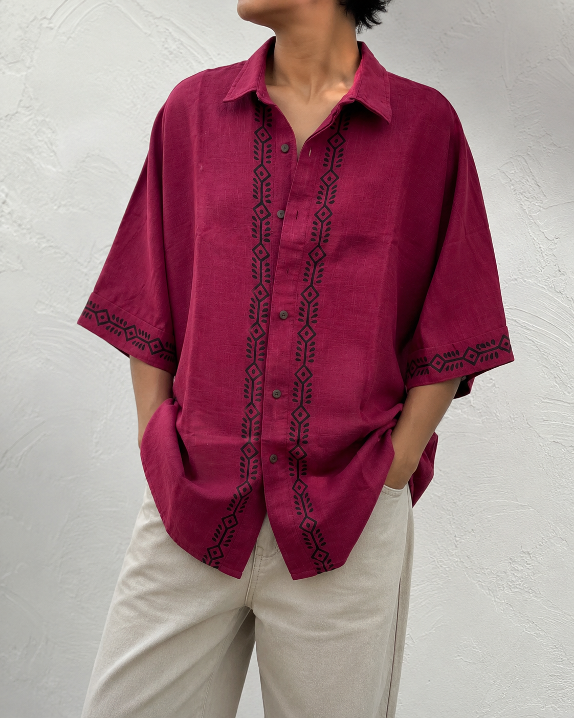 Rahgir Cotton Unisex Shirt 2.0 - Wine