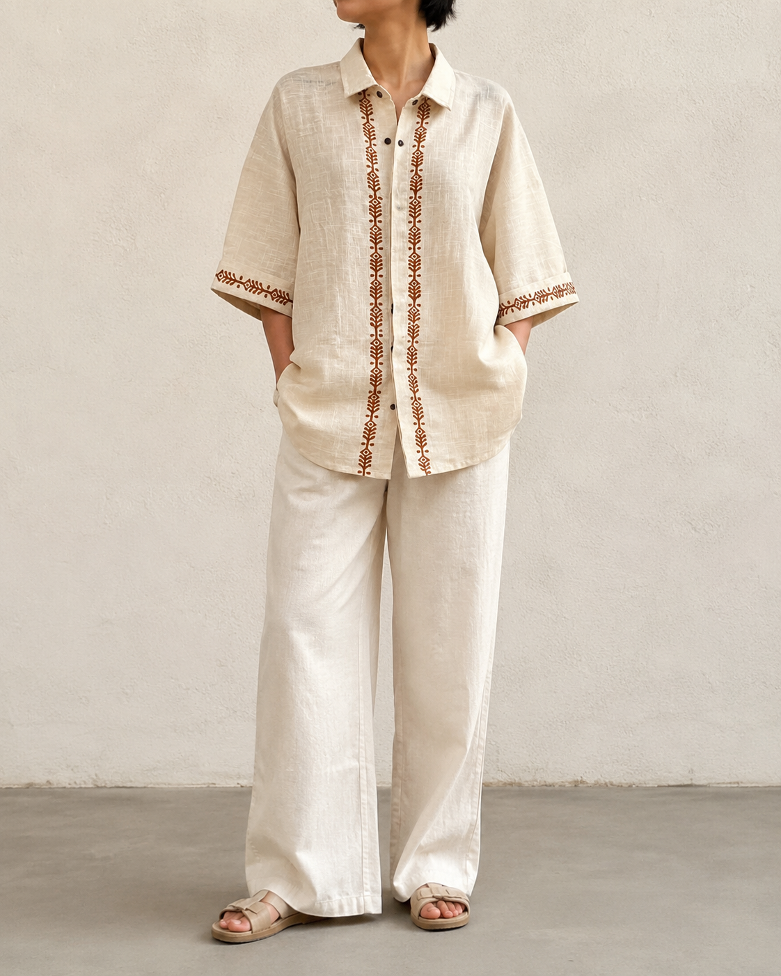 Rahgir Cotton Unisex Shirt 2.0 - Cream