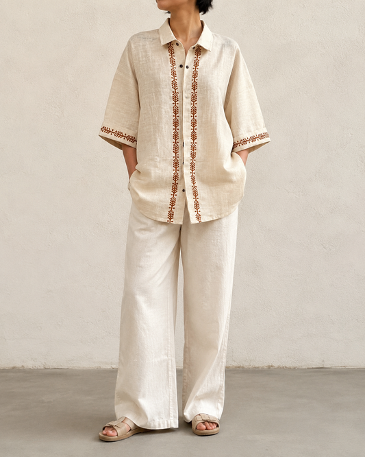 Rahgir Cotton Unisex Shirt 2.0 - Cream