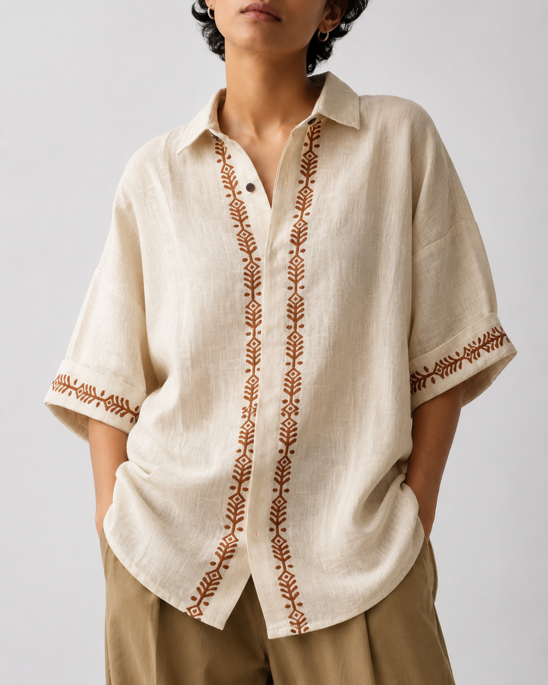 Rahgir Cotton Unisex Shirt 2.0 - Cream