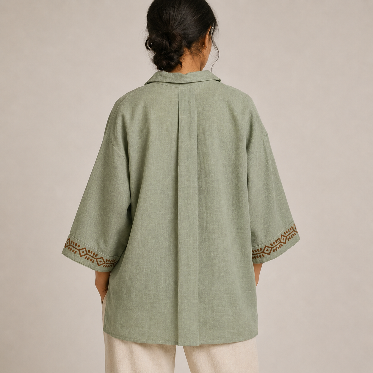 Rahgir Cotton Oversize Shirt 2.0 - Sage Green
