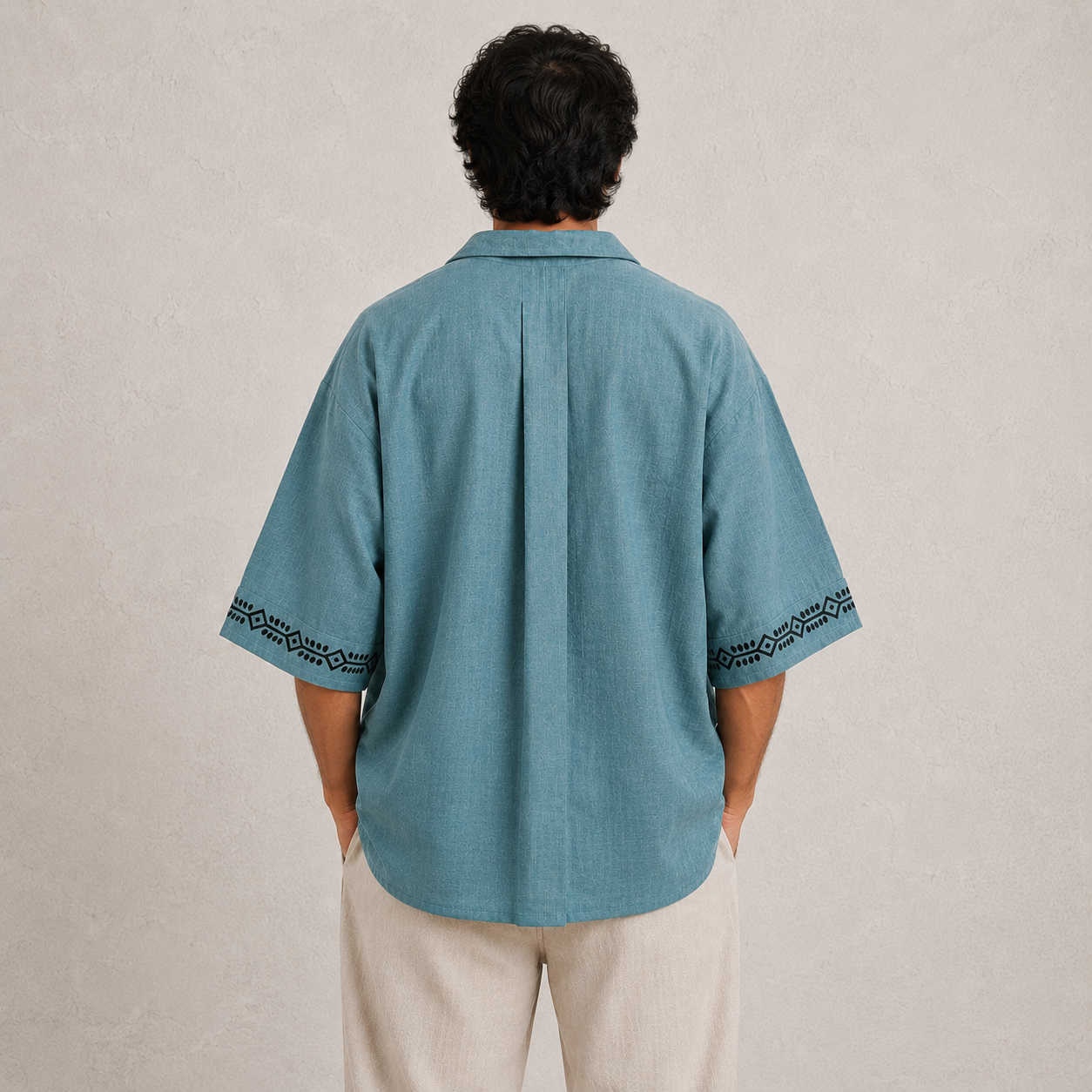 Rahgir Cotton Oversize Shirt 2.0 -Teal Blue