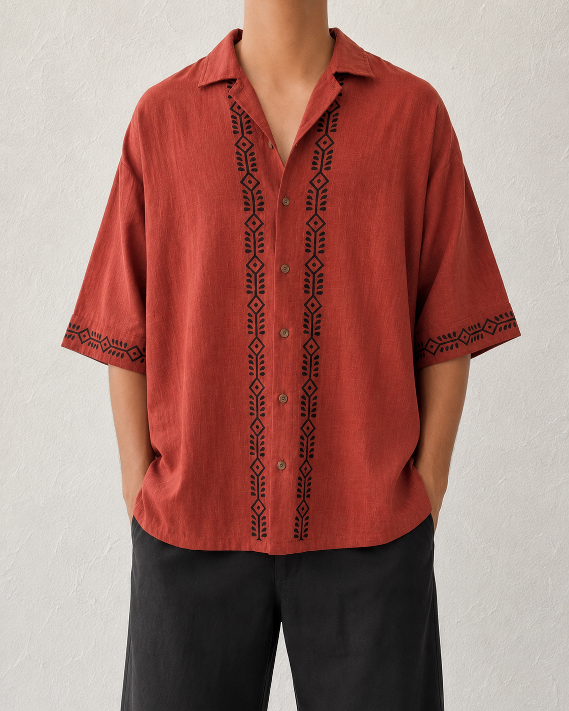 Rahgir Cotton Oversize Shirt 2.0 - Rust Orange