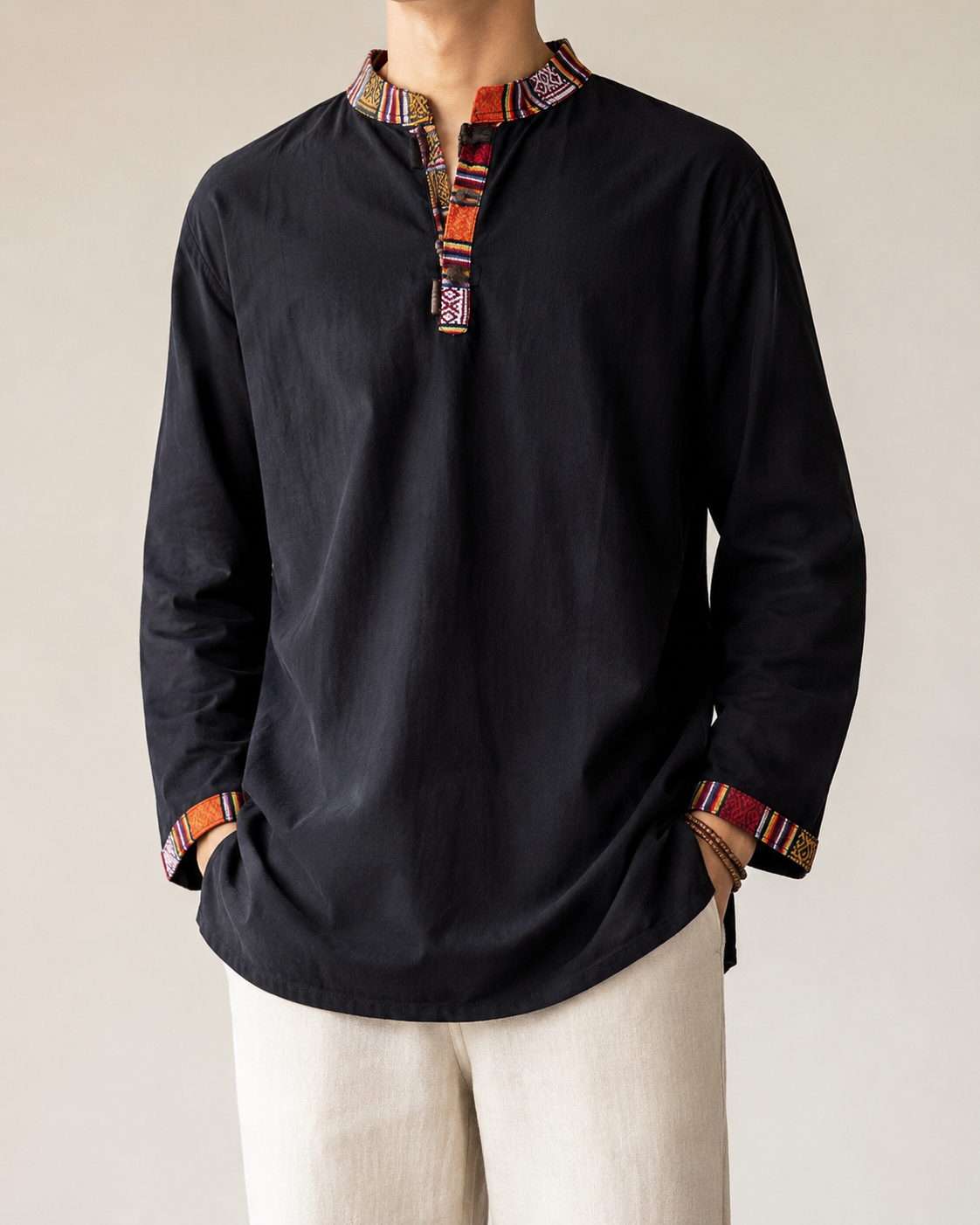 Nepali Kurta - Black