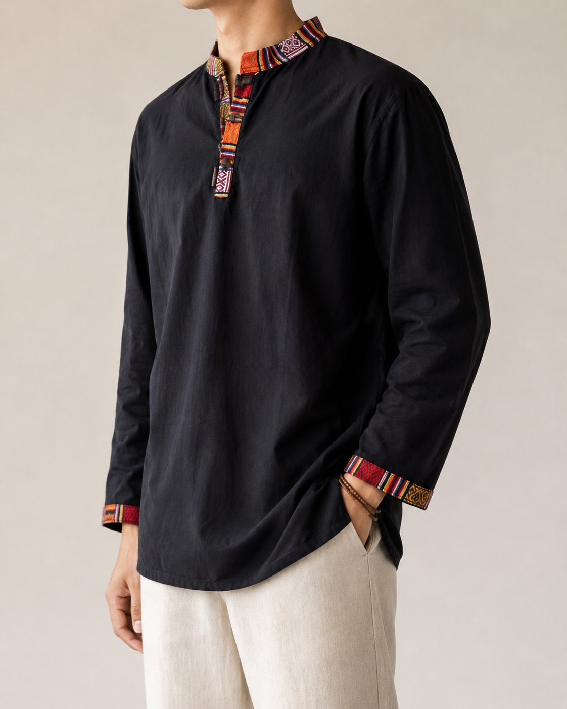 Nepali Kurta - Black