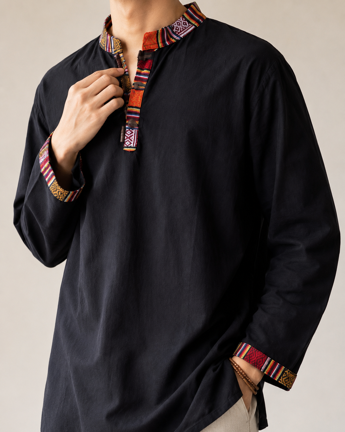 Nepali Kurta - Black