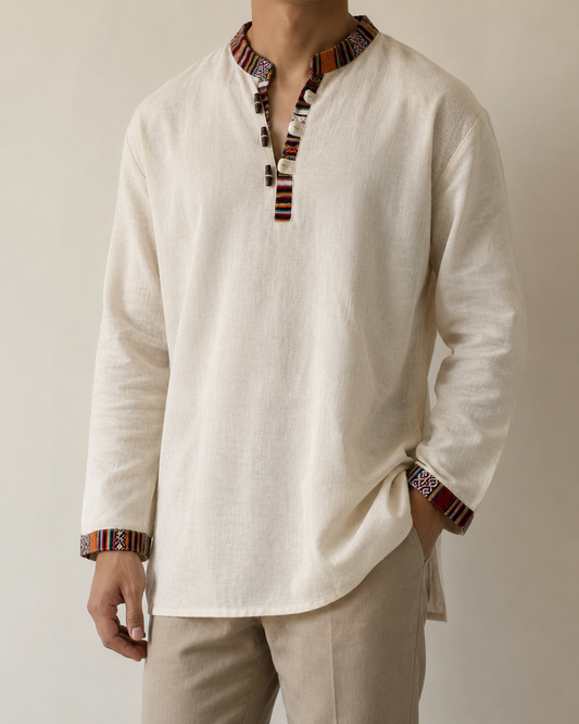 Nepali Kurta - Cream