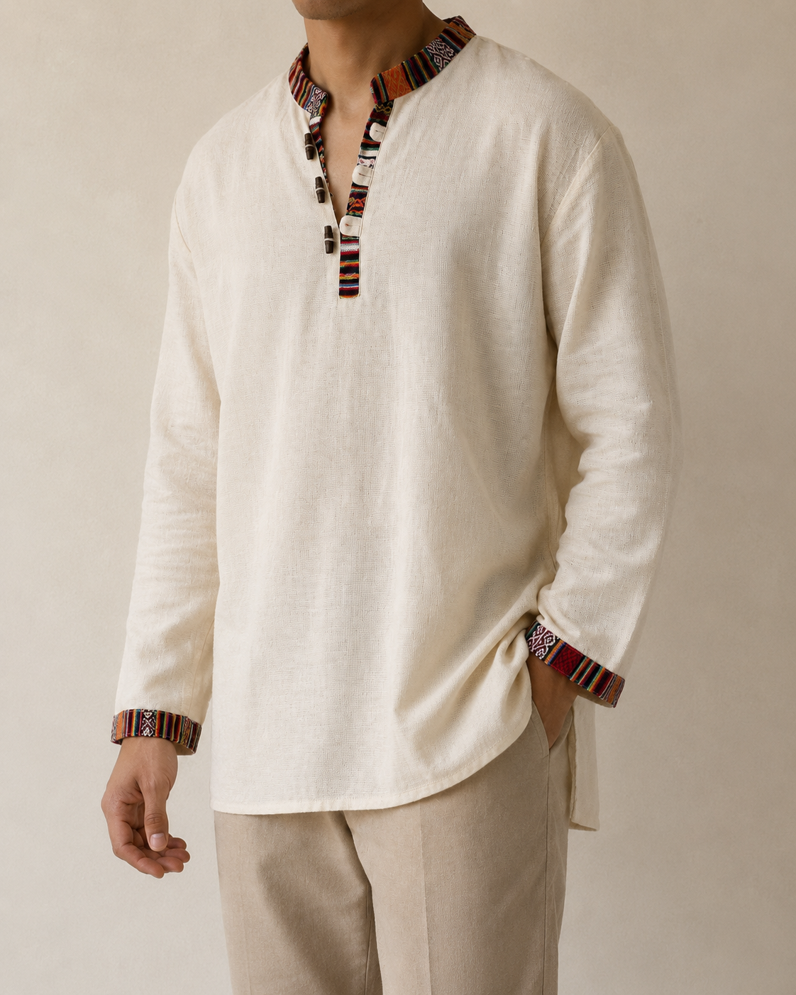 Nepali Kurta - Cream