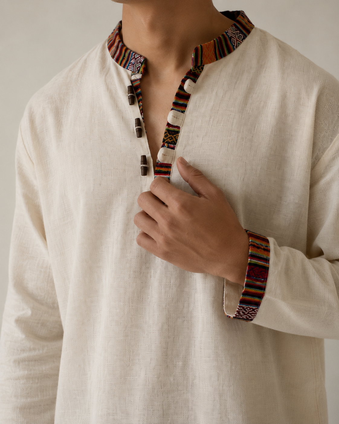 Nepali Kurta - Cream