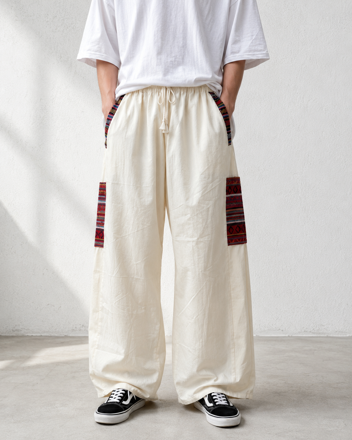 Pahadi Boho Pants - Cream