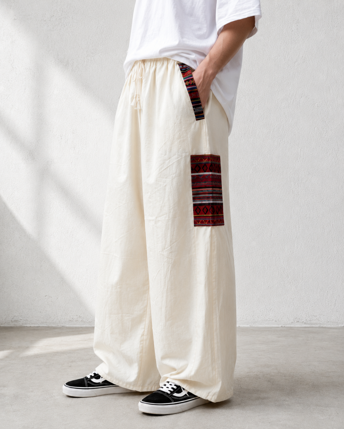 Pahadi Boho Pants - Cream