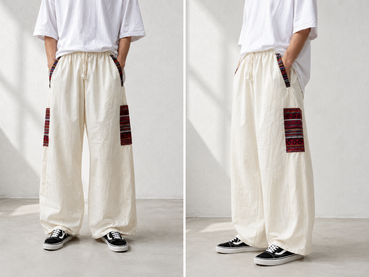 Pahadi Boho Pants - Cream