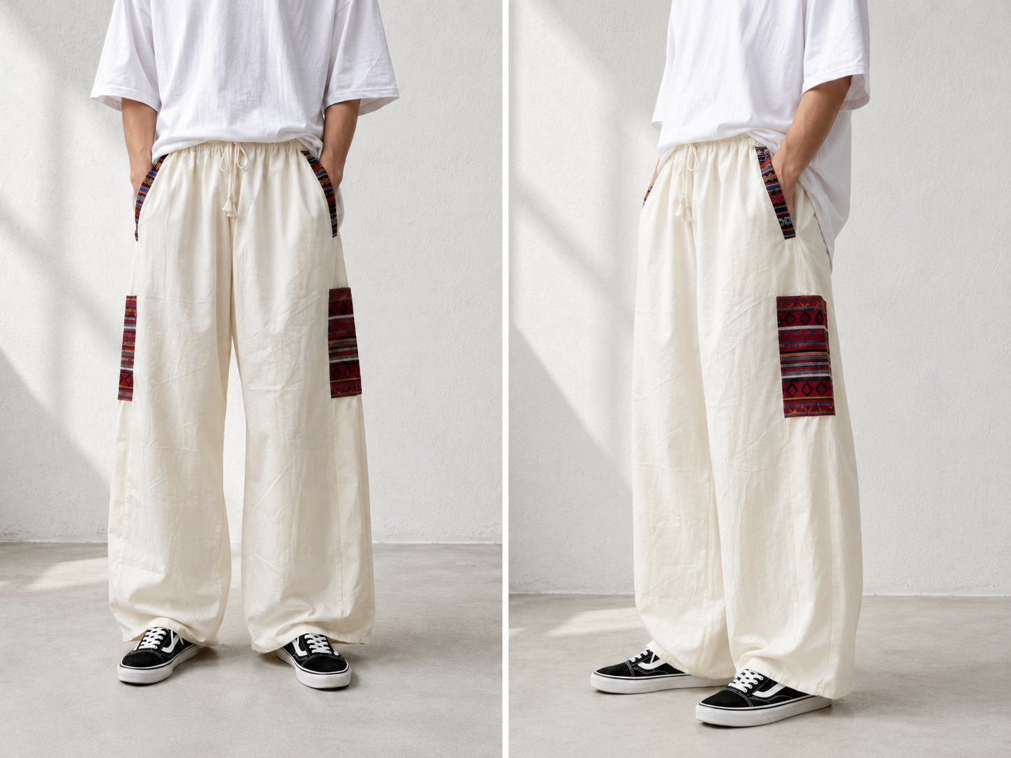 Pahadi Boho Pants - Cream