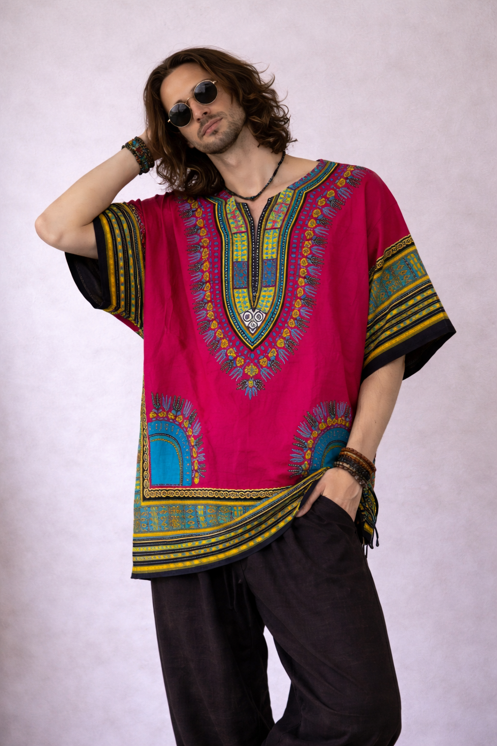 Dashiki Shirt - Pink