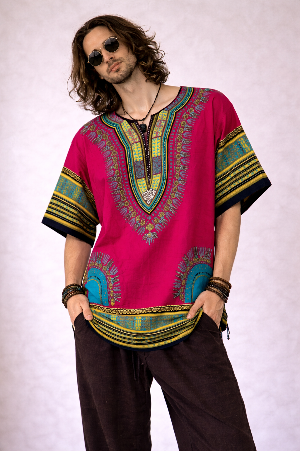 Dashiki Shirt - Pink