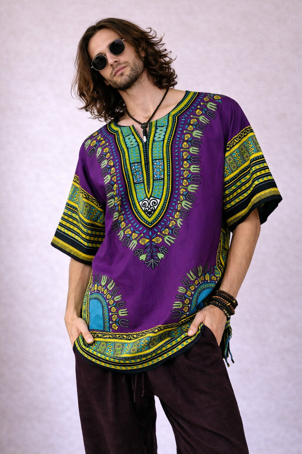 Dashiki Shirt - purple