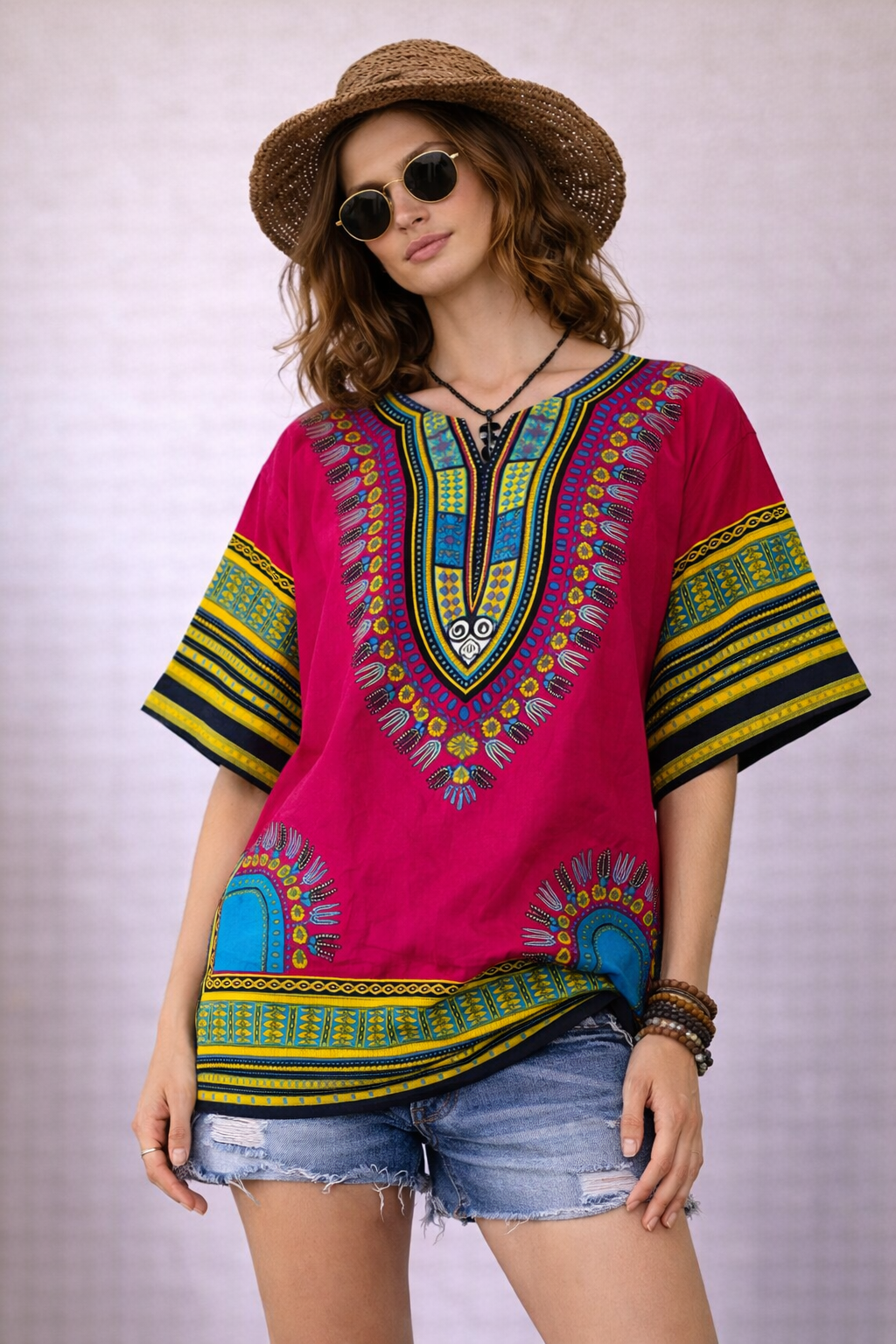 Dashiki Shirt - Pink