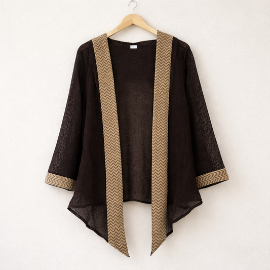 Kabira Cotton Shrug - Claywood Brown