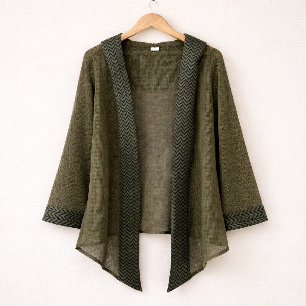 Kabira Cotton Shrug - Olive Green