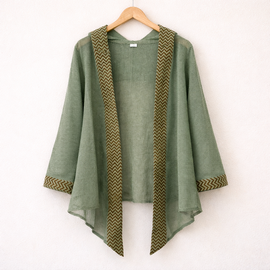 Kabira Cotton Shrug - Sage Green