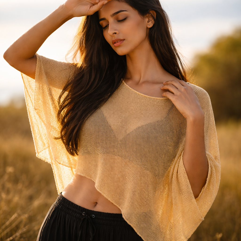 Shayra Cotton Top - Light Sand