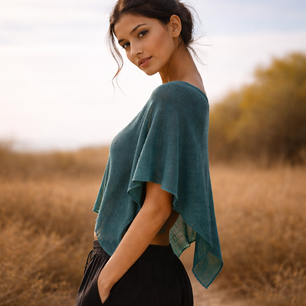 Shayra Cotton Top - Ocean Teal