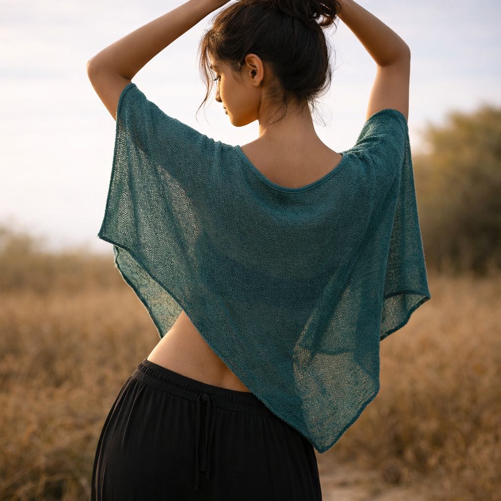 Shayra Cotton Top - Ocean Teal