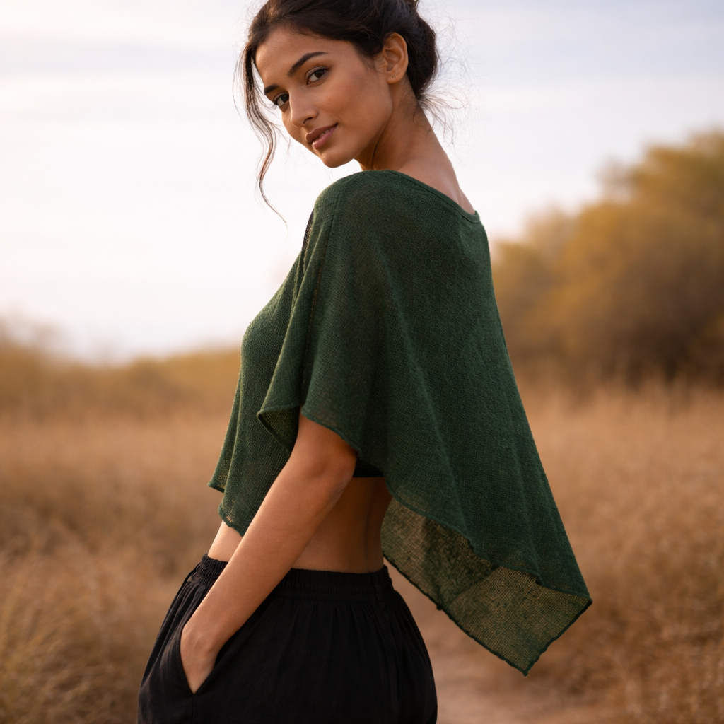 Shayra Cotton Top - Forest Green