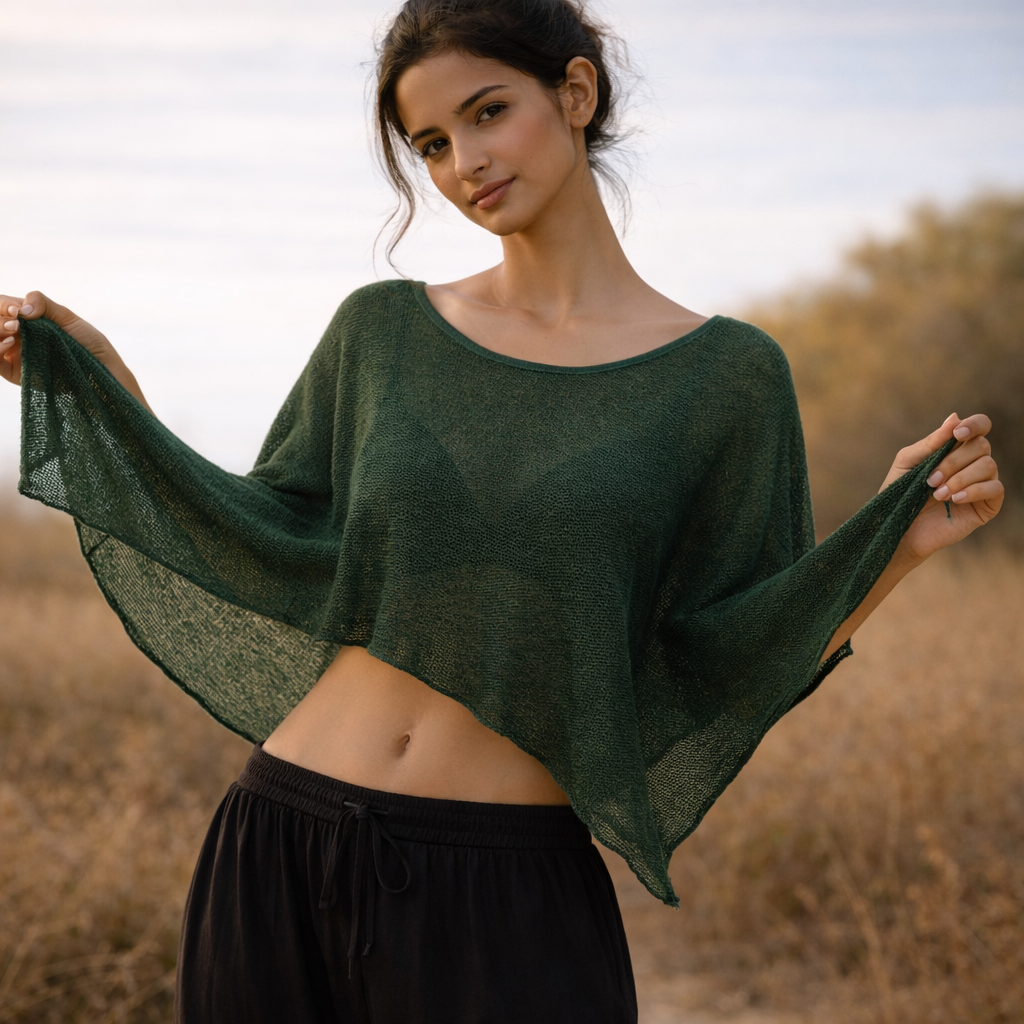 Shayra Cotton Top - Forest Green