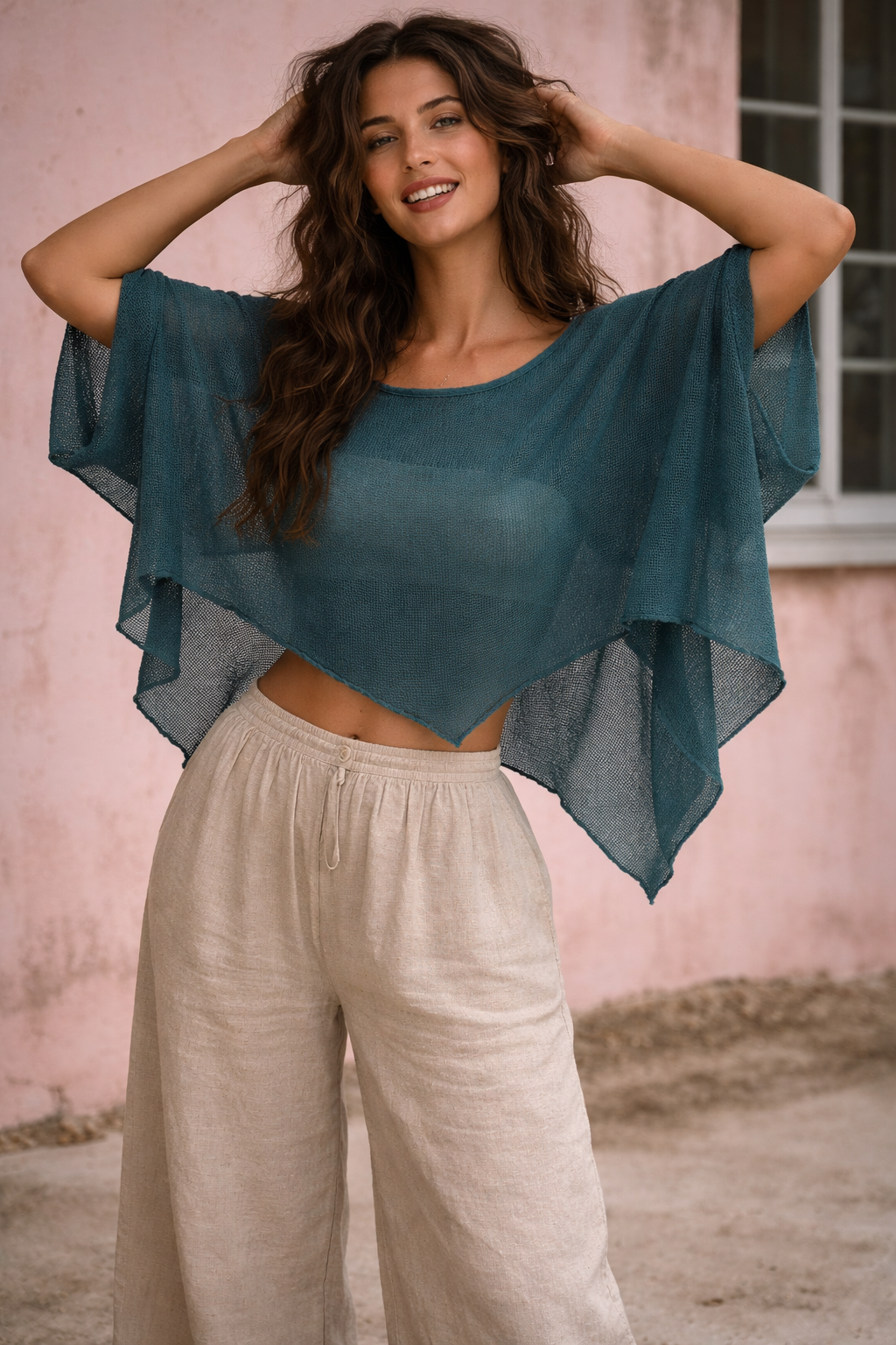 Shayra Cotton Top - Ocean Teal