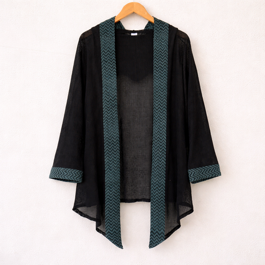 Kabira Cotton Shrug - Midnight Black