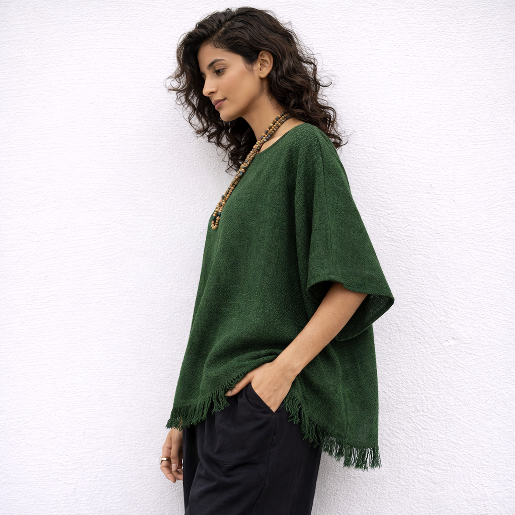 Fakira Cotton Top- Forest Green