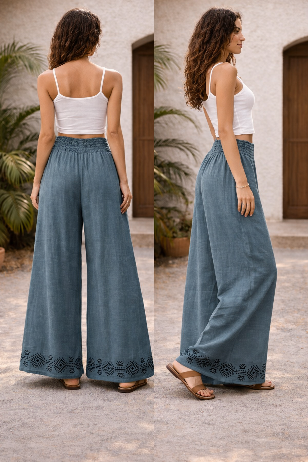 Mastani Cotton Pant- Teal Blue